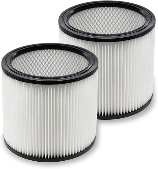Replacement Filter Compatible with Shop-Vac 90350 90304 90333 Replacement fits for Shop Vac 4-16 Gallon most Wet/Dry Vacuum, Washable Synthetic Material, 2 PACK