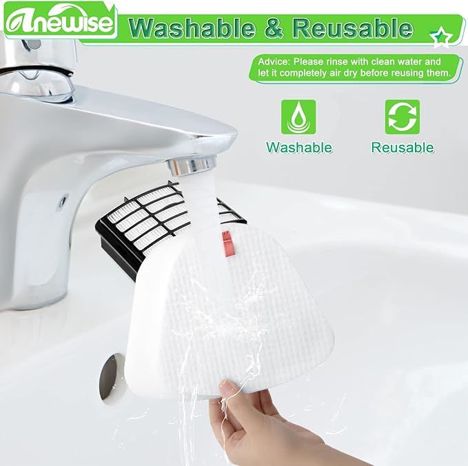 Anewise Vacuum Replacement Filter for Shark Navigator Lift-Away ZU503AMZ, NV350, NV351, NV352, NV355, NV356, NV357,NV358,NV360, UV540, UV440, 2 Pre-Felt + 1 Hepa Filter Replace Part #XFF350 & XHF350