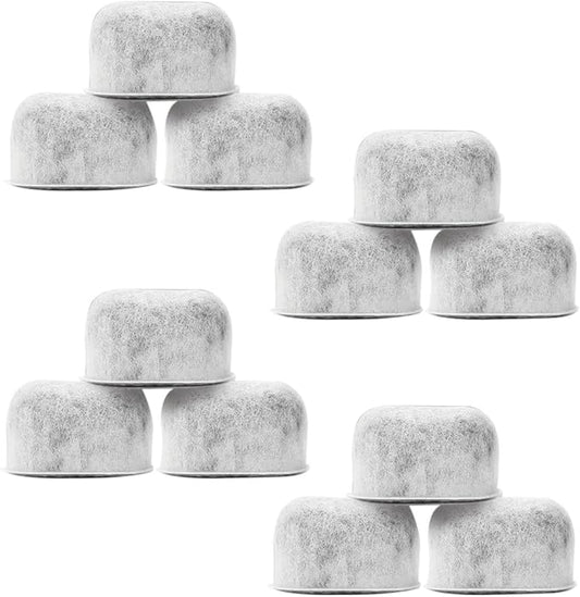 Pack of 12 Replacement Charcoal Water Filters for Keurig Brewers - Coffee Machine Compatible Water Filter Cartridges Universal Fit (NOT CUISINART) for Keurig 2.0 & 1.0 Coffee Makers