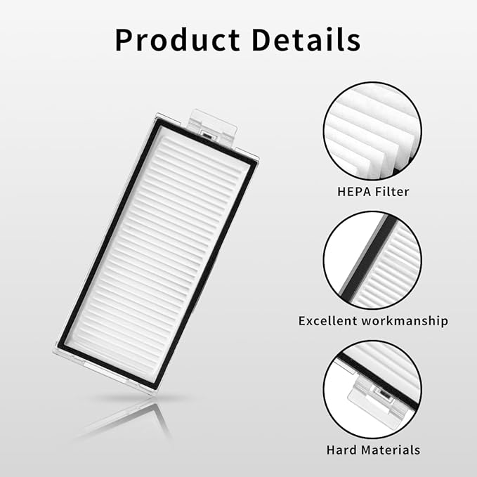4Pack Washable Filter Replacement Parts Compatible with Roborock Q7 Max, Q7 Max+, Q7, Q7+, Q8 Max, Q8 Max+, Q5 Pro, Q5 Pro+, Q5 Max+, Q5 DuoRoller+ Robot Vacuum Cleaner Accessories