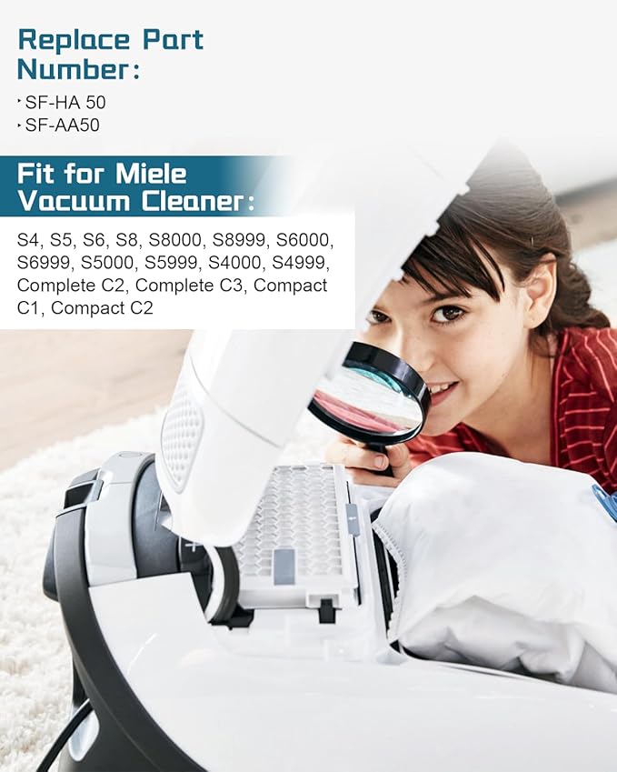 𝟮𝟬𝟮𝟰 𝗡𝗲𝘄 SF-HA 50 SF-AA 50 HEPA AirClean Filter, Fit for Miele Vacuum Cleaner S4 S5 S6 S8 S8000 S8999 S6000 S6999 S5000 S5999 S4000 S4999 Complete C2 C3 Compact C1 C2
