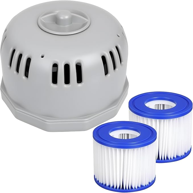 Applicable to P6653 and P05343 Replacement Parts Type VI Filter Holder Set for Coleman Saluspa Hot Tub，Including 2 Type VI Hot Tub Filter Cartridge Compatible with Lay-Z-Spa,