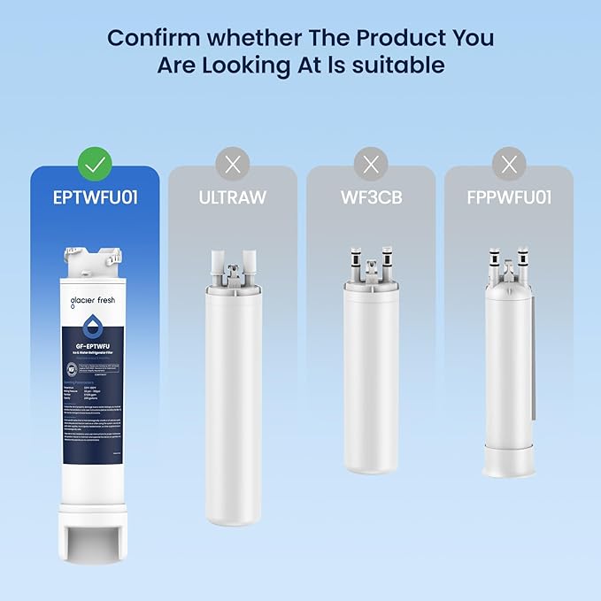 GLACIER FRESH GF-EPTWFU Water Filter Replacement, Compatible with EPTWFU01, EWF02, Pure Source Ultra II, Pure Source Ultra 2, 012505454226, 4562222, 807946701, 1 Pack