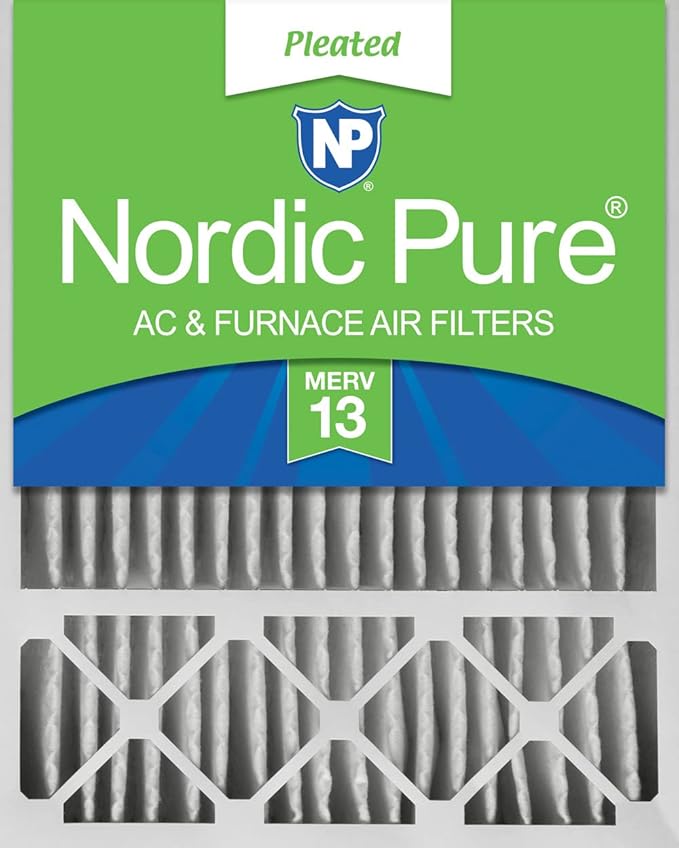 Nordic Pure 20x25x5 (Actual Size: 19 7/8 x 24 7/8 x 4 3/8) Honeywell/Lennox Replacement MERV 13 Air Filter 1 Pack
