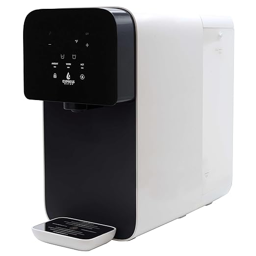 Express Water ROC001 UV Countertop Water Filter System – Hot, Room, Ambient Reverse Osmosis Water Filter System – 5 Stage RO Water Filter System with UV Water Purifier – No Installation Required