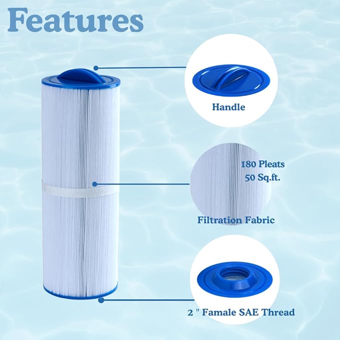 Malaka Spa Replacement Filter FD2007 Compatible with PWW50L 4CH-949 FC-0172, Hot Tub Replacement Filter Cartridge, 2-Pack