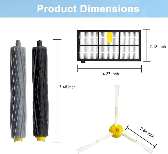 14 Pack Roomba 800 900 Series Replacement Parts for irobot Roomba 805 960 860 861 866 870 880 890 900 960 980 981 985 Robot Vacuum, 2 Debris Extractor 6 Filters 6 Side Brushes & 6Screws