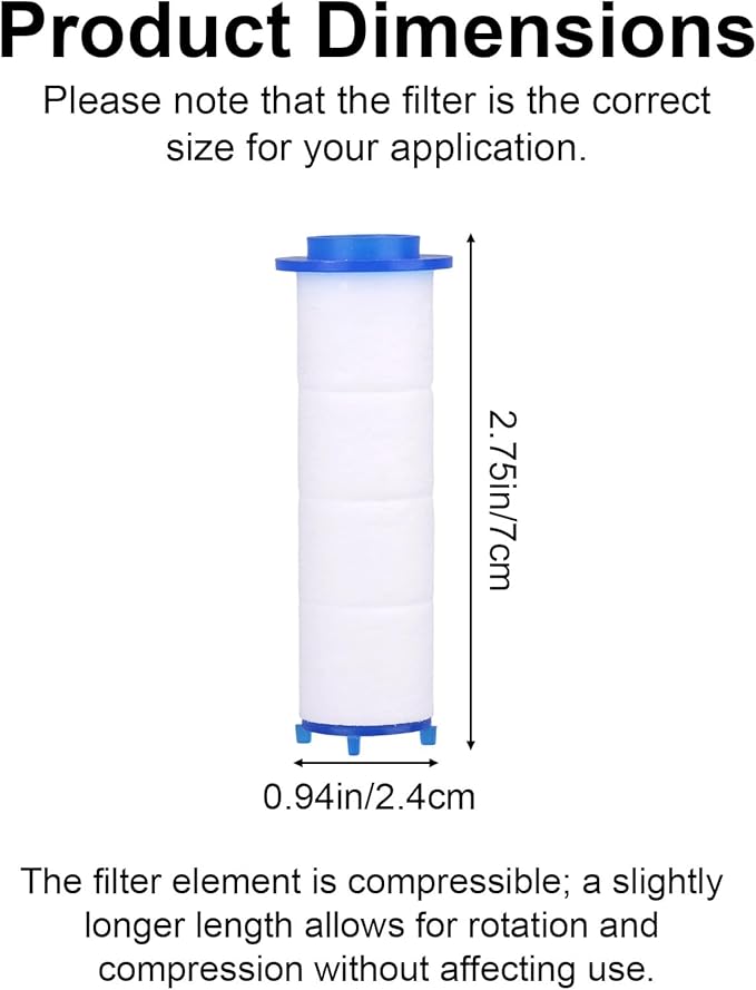 20pcs Shower Head Filter for Drivese, White Turbo Shower Head Filters Replacement Water Filter Core Accessories for Drivese Handheld Showerhead