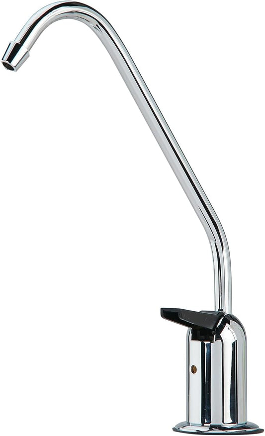 Watts Premier Standard Air Gap Auxiliary Faucet with 1/4" Supply Tubing Connection for RO Reverse Osmosis Water Filtration Systems, Touch N'Flow Spring Loaded Handle, Chrome
