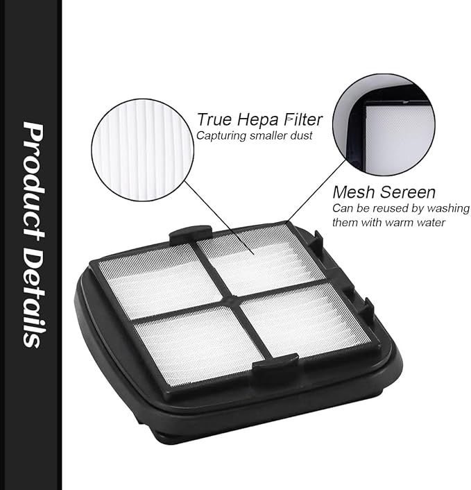 NKA 97D5 vacuum filter for bissell pet hair eraser vacuum filter Corded Handheld Vacuum 33A1, 35V4, 47R5 Series, Replace Part #2037416, 2031432 for bissell vac filter(4 Pack)