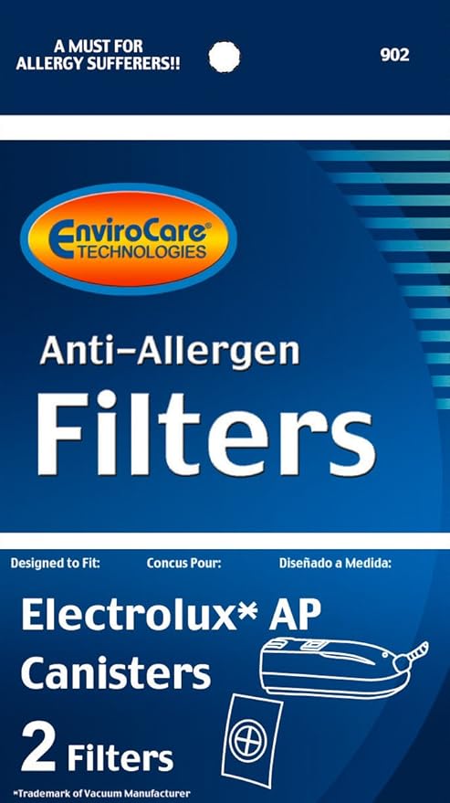 EnviroCare Premium Replacement Anti Allergen Vacuum Filters for Electrolux Canister and Aerus AP100. 2 After Filters