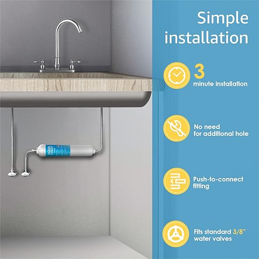AQUA CREST 5KDC Under Sink Water Filter System, Direct Connect Under Sink Water Filter, NSF/ANSI Tested, Reduces PFAS, PFOA/PFOS, Chlorine, 5K Gallons Ultra High Capacity