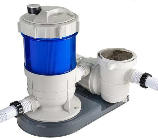 XtremepowerUS 1,800 GPH Pool Cartridge Filter System w/Pool Pump for Above Ground Swimming Pool Up To 18,000 Gallons, 1.5” Ports Includes Hoses and Adaptors