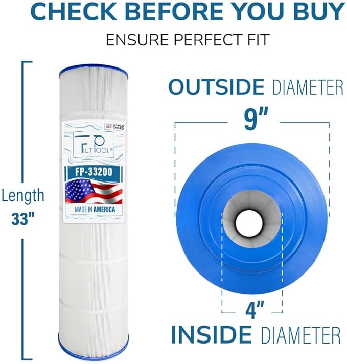 FP-33200 Replacement Pool Filter Cartridge Replacement for Jandy CS200, 11088503, 11088513, Pentair R0462400 – Swimming Pool Filter System - Clean Water Filtration – 1 Pack, 200 SQFT