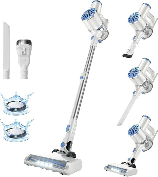 VIPSUN Cordless Vacuum Cleaner with Self-Standing, LED Screen Stick Vacuum Cleaners for Home, Lightweight Powerful Suction Vacuum, 6-in-1 Rechargeable Vacuum for Carpets, Pet Hair, Hardwood Floors