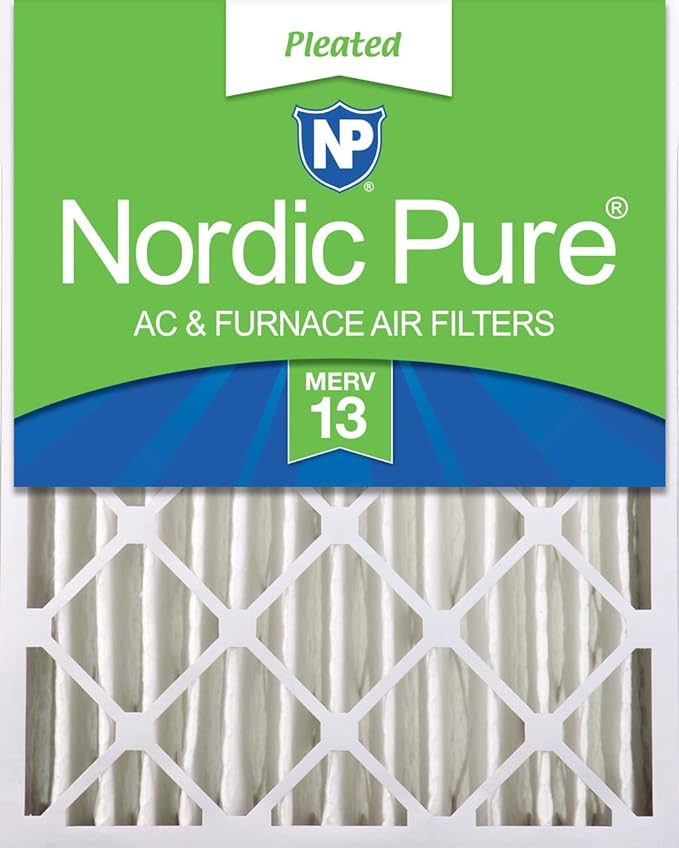 Nordic Pure 16x25x4 (Actual Size: 15 1/2 x 24 1/2 x 3 5/8) Pleated MERV 13 Air Filter 1 Pack