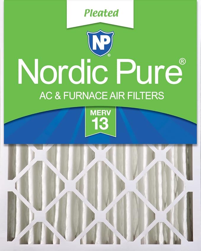 Nordic Pure 16x24x4 (Actual Size: 15 3/8 x 23 3/8 x 3 5/8) Pleated MERV 13 Air Filter 1 Pack