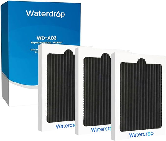 Waterdrop Paultra Replacement for Frigidaire® & Electrolux® EAFCBF®, Paultra® Refrigerator Air Filter, Pure Air Ultra®, SCPUREAIR2PK, 242047801, 242061001, 242047804, Carbon Activated Filter, 3 Pack