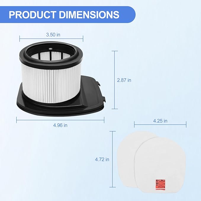 IZ382H Filter Replacement for Shark IZ162H IZ163H IZ362H IZ363HT IZ440H IZ462H IZ482H IZ483H IZ382H Rocket Pet Pro Cordless Stick Vacuums, Comapre to Part XHF161H & 617FJ140
