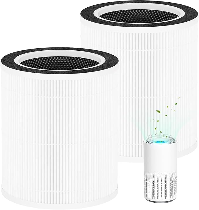 VK-6067B H13 True HEPA Replacement Filter, Compatible with HOKEKI VK-6067B and Vremi Air Purifier, 3-in-1 H13 Grade True HEPA and Activated Carbon Filter, 2Pack
