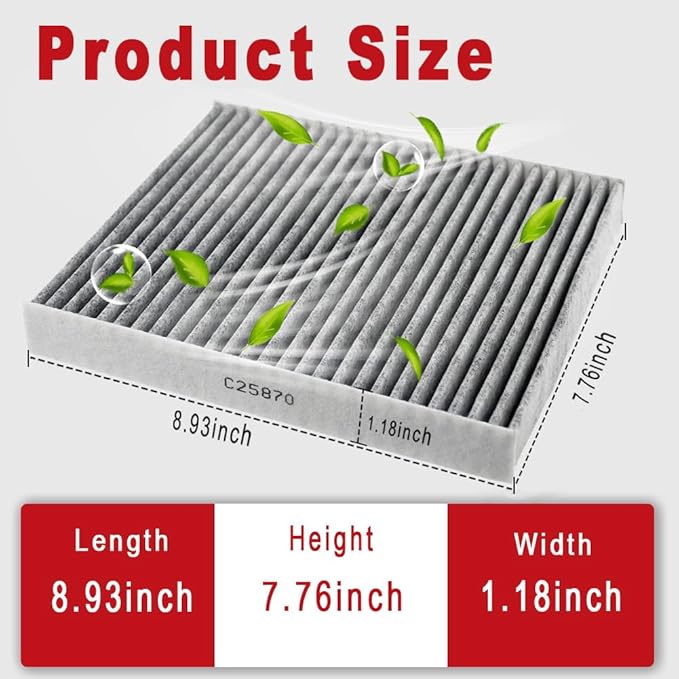 CF10743 Cabin Air Filter Compatible with Nissan Titan, Dodge Grand Caravan, Chrysler Town & Country, VW Routan, Infiniti Q50, Q45, Q60, QX80, EX35, FX35, G37 Car Cabin Air Filter