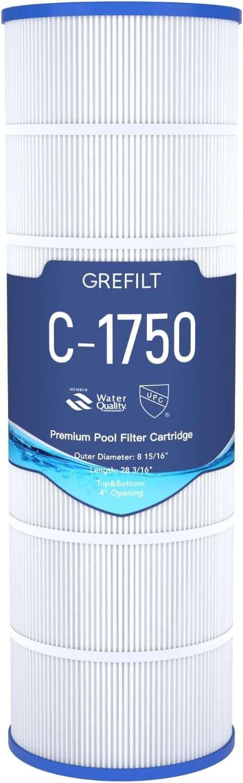 C1750 Pool Filter Cartridge, Compatible with Hayward C1750, CX1750RE, Replacement for Pleatco PA175, Unicel C-8417, Filbur FC-1294, Sta-Rite PXC175, 175 sq.ft, Dimensions: 28 3/16" x 8 15/16"