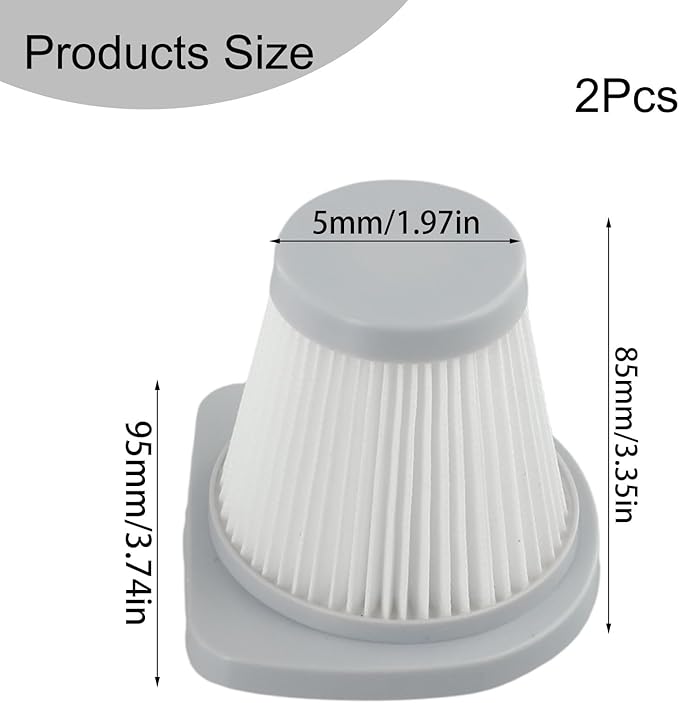 2Pcs HEPA Filters For Merlin 2-in-1 Corded Stick Vacuum Cleaner, For Merlin SC861, SC861A Upright Models, Washable Reusable 8.5cm/3.35in Height Gray White Plastic Filter Cartridge (4pcs)