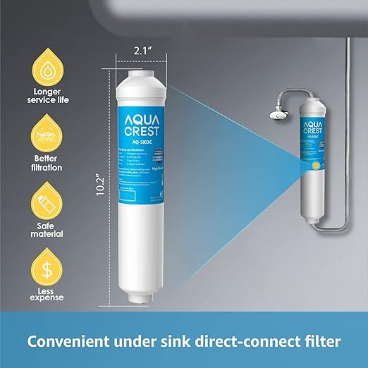 AQUA CREST 5KDC Under Sink Water Filter System, Direct Connect Under Sink Water Filter, NSF/ANSI Tested, Reduces PFAS, PFOA/PFOS, Chlorine, 5K Gallons Ultra High Capacity