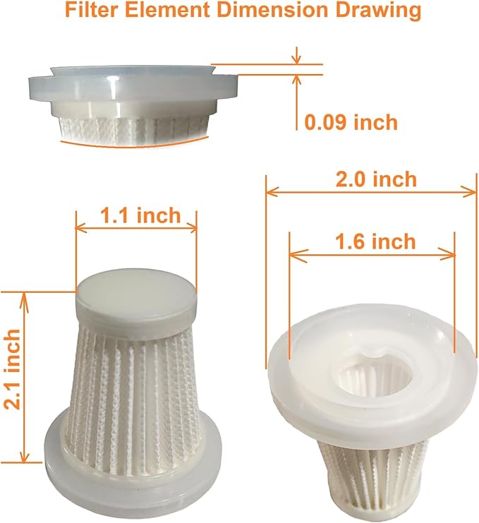 6 Pack Hepa Filters Compatible with AOHPEGN HL-151, Kdewere 151, HRYCF ST-6659Plus, Piwosa HL-121, NVKHG ST-6653Plus, CUGEFRE ST-6691Plus Cordless Vacuum.