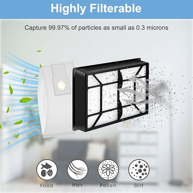 53294 Type O HEPA Cloth Vacuum Bags Replacement + EF-9 53296 HEPA Filter Compatible with Kenmore 31140 31150 BU1017 BU1005, 6 Pack