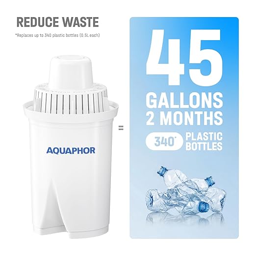 AQUAPHOR 7 Cup Ideal Water Filter Pitcher with 3 x B15 Filter | Reduces Chlorine & Heavy Metals | Fast Flow Water Filtration | BPA-Free & Dishwasher Safe | Improved & Filtered Water | White