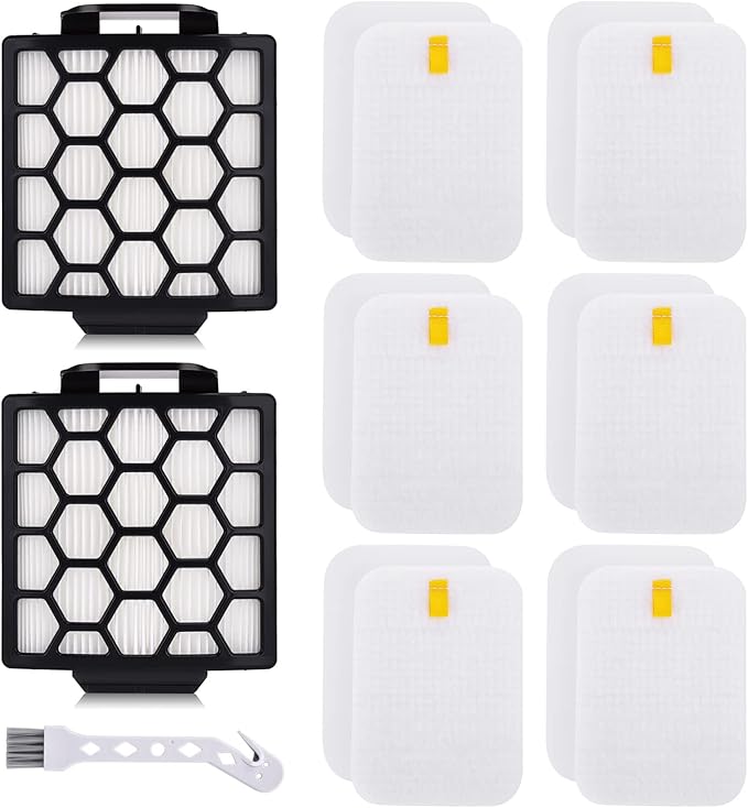 Anewise Replacement Filter for Shark Navigator Zero-M Pet Pro ZU102 ZU60 ZU62 ZU55 NV181 NV150 NV151 NV251 Rotator NV255 ZU100 ZU81 Upright Vacuum, 2+6 Foam Felt Filter, Part #1238FT60 & 1239FT60