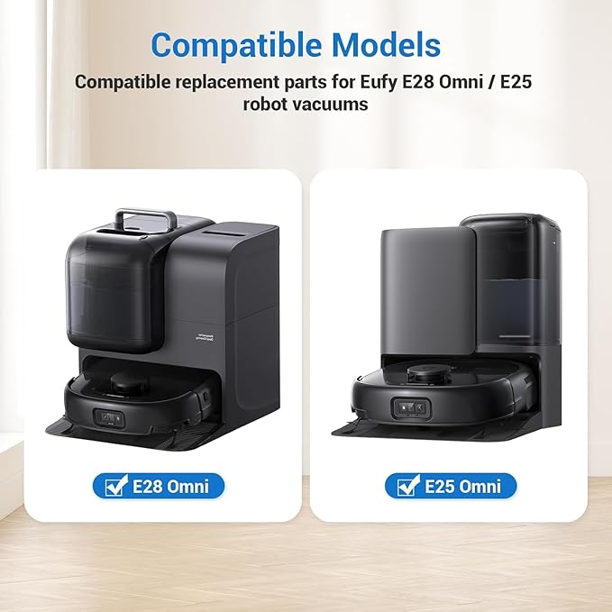 Replacement Dust Bags Compatible for Eufy Omni E25/E28/C28 3-Layer Leak-Proof Robot Vacuum Cleaner Parts/Accessories