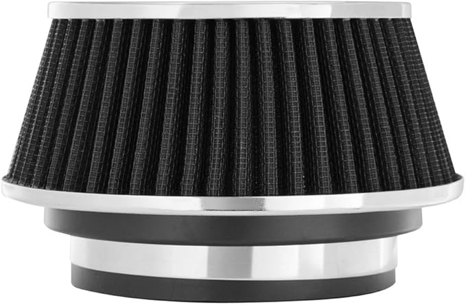 Spectre Universal Clamp-On Air Filter: High Performance, Washable Filter: Round Reverse Tapered; 3 in/3.5 in/4 in Flange ID; 2.625 in (67 mm) Height; 6 in (152 mm) Base; 4.75 in Top, SPE-8161, Black
