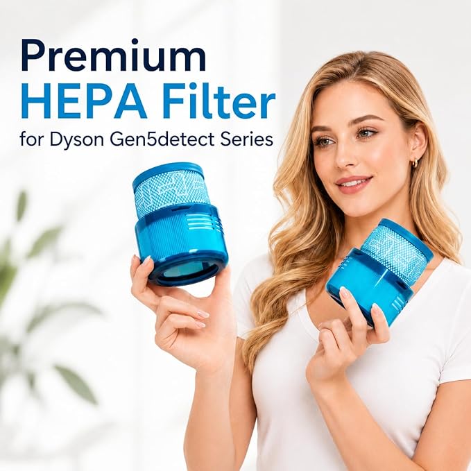 Dyson Gen5 Detect Filter, 2-Pack Premium True HEPA Replacement Filters for Dyson Gen5detect, Gen5 Detect vacuum, Gen5detect Absolute, Gen5outsize Absolute, Gen5 Detect, Gen5outsize, Part no. 972352-01