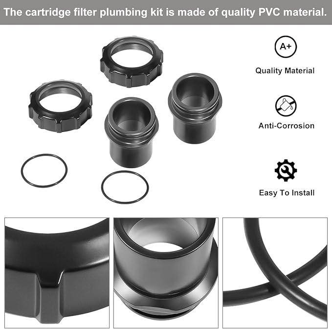 DE2400PAK2CS Filter Plumbing Kit Replacement Parts Fit For Hayward Swim Clear Pool Cartridge Filter C2020 C2025 C3020 C3025 C4020 C4025 C5020 C5025 C7000, For Hayward Super Star Clear C2000 - C5500