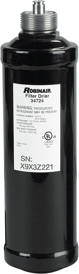 Robinair 34724 A/C Recycling Filter-Drier Spin-On Replacement Filter - Compatible with 34288, 34288NI, 34788, 34788NI, 34788NI-H, 34888HD, 34988, 34988NI, 34998, AC1234-4/6/9 RRR Machines + More