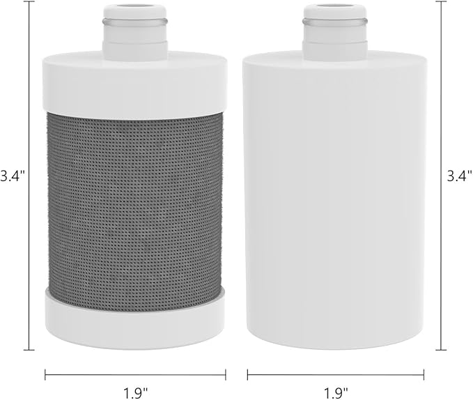 Shower Filter Replacement Cartridges Set, 1 Multi-Stage Filter & 1 Carbon Fiber Filter, Dual Filtration for Chlorine, Heavy Metals & Odor Removal, Skin & Hair Care, 2 pieces per set