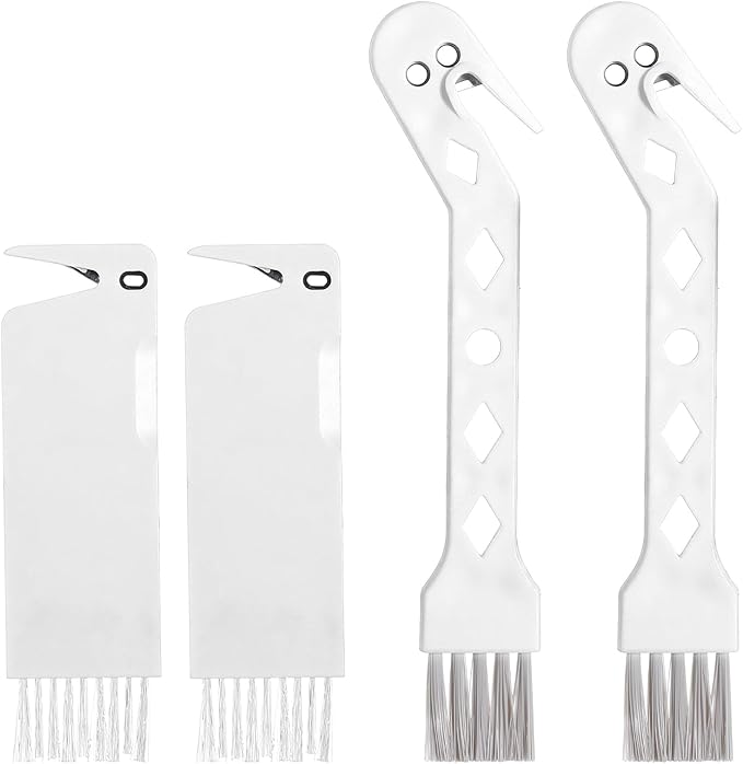 4 PCS Handheld Vacuum Brush Cleaner Tool, Universal Vacuum Brush Cleaning Tool, 2-in-1 Roller Cleaning Tools for Sweeping Robot (White)