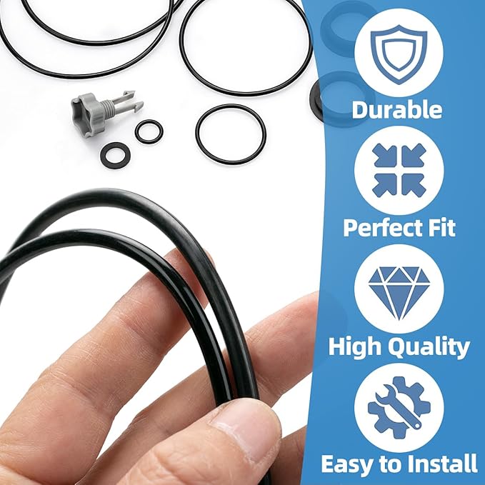 Sand Filter Pump Seal Gasket Parts, Replacement Repair Set Compatible with Intex Sand Filter Pumps, Air Release Valve & O-Rings (Black)