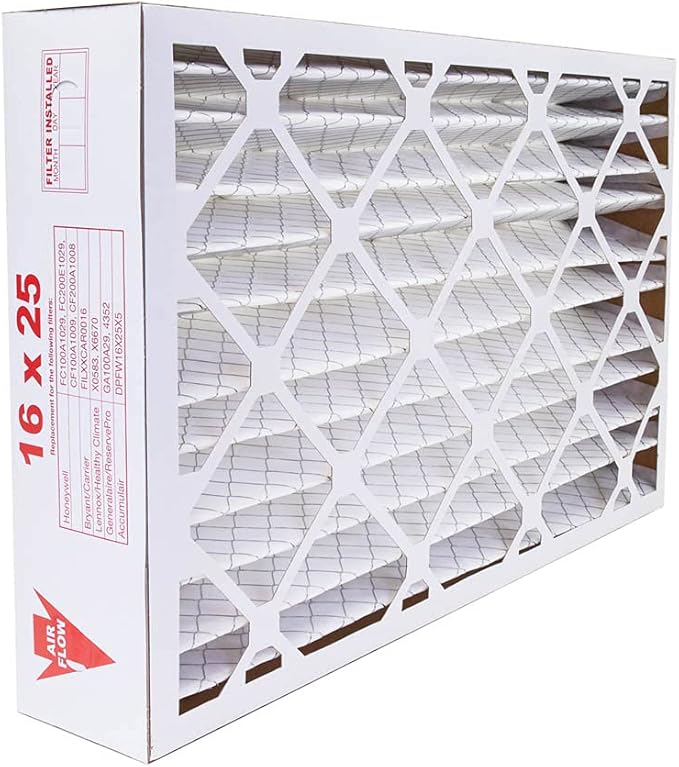 AIRx Filters 16x25x5 Furnace Filter MERV 8 HVAC AC Air Filter, Replacement for Bryant Carrier CARF8250606 FILBBCAR0016, Easy Installation, Reduces Dust & Pollen, 2-Pack