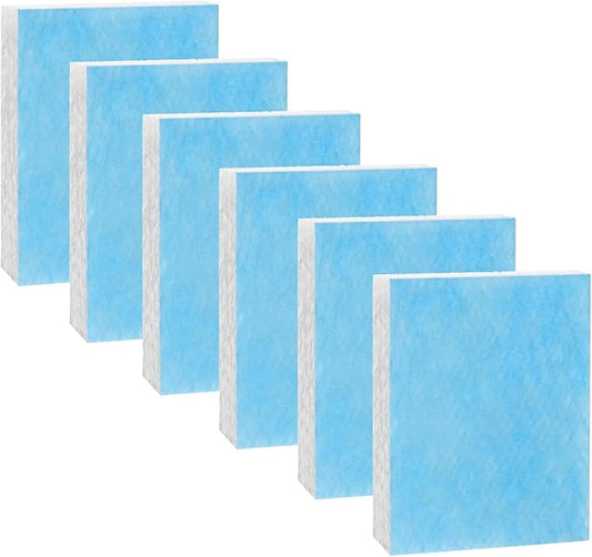 6 Pack Blue HFT600 Humidifier Wick Filter, for Honeywell Top Fill Tower Humidifier HEV615 HEV620 Series, Compared to Part HFT600T HFT600PDQ Wicking Filter, Replacement Filter T