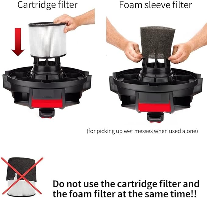 90304 Replacement HEPA Cartridge Filters with Lid, Compatible with Shop-Vac Shop Vac 90304, 90350, 90333, 903-04-00, 9030400, 90585 5 Gallon and Above Wet Dry Vacuum Cleaners, 2 Pack