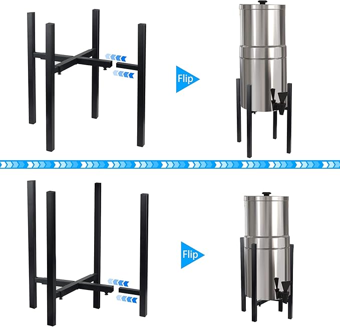 Water Filter Dispenser Counter Stand Beverage Drink Dispensers Stand Fits Countertop Gravity Water Dispensers (Adjustable Width 9.84'' Up to14.17'')