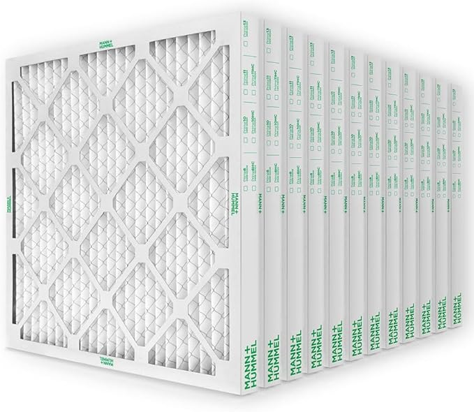 Mann+Hummel 16x20x2 MERV 8 Pleated HVAC AC Furnace Air Filters. Case of 12. (Exact Size: 15.5 x 19.5 x 1.75 Inches)