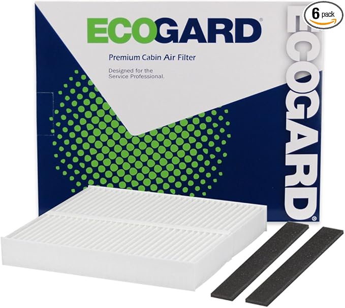 ECOGARD XC35530 Cabin Air Filter Fits 2016-2024 Nissan NP300, 2011-2025 Mitsubishi Outlander Sport, 2018-2025 Eclipse Cross, 2011-2025 RVR, 2021-2024 Nissan Frontier (Pack of 6)