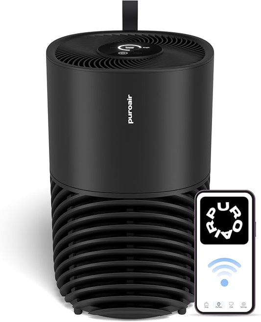 PuroAir 130i Smart Air Purifiers for Home Pets Allergies - HEPA + CarbonTech Filter up to 500X Stronger - Cleans Air Fast - Quiet Sleep Mode, Small Room Air Purifiers for Bedroom, Baby, Office, Dorm