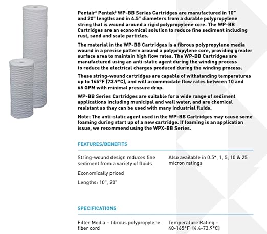 Pentek - 355214-43 WP5BB97P 10" Polypropylene Wound Filter Cartridge