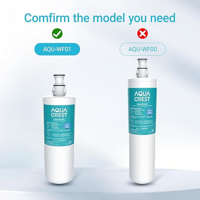 AQUA CREST 3US-AF01 Under Sink Water Filter, Replacement for Standard Filtrete® 3US-AF01, 3US-AS01, Aqua-Pure AP Easy C-CS-FF, WHCF-SRC, WHCF-SUFC, WHCF-SUF, NSF/ANSI 42 Certified, 3 Pack