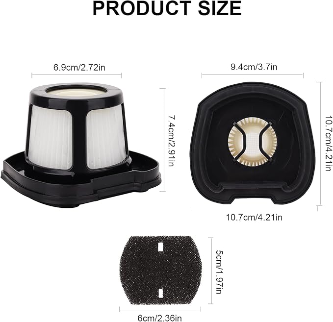 Hepa Filter Replacement Compatible with Bissell Pet Hair Eraser Hand Vacuum 2390A, 2284W, 2390, 2579, 2389, Part # 1614212 1614203 1614204-4 Mesh Filters and 6 Foam Filters